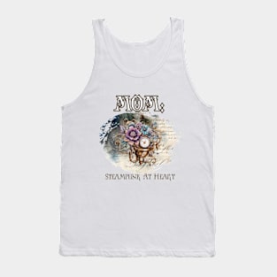 Mom: Steampunk At Heart Vintage Floral Clock Tank Top